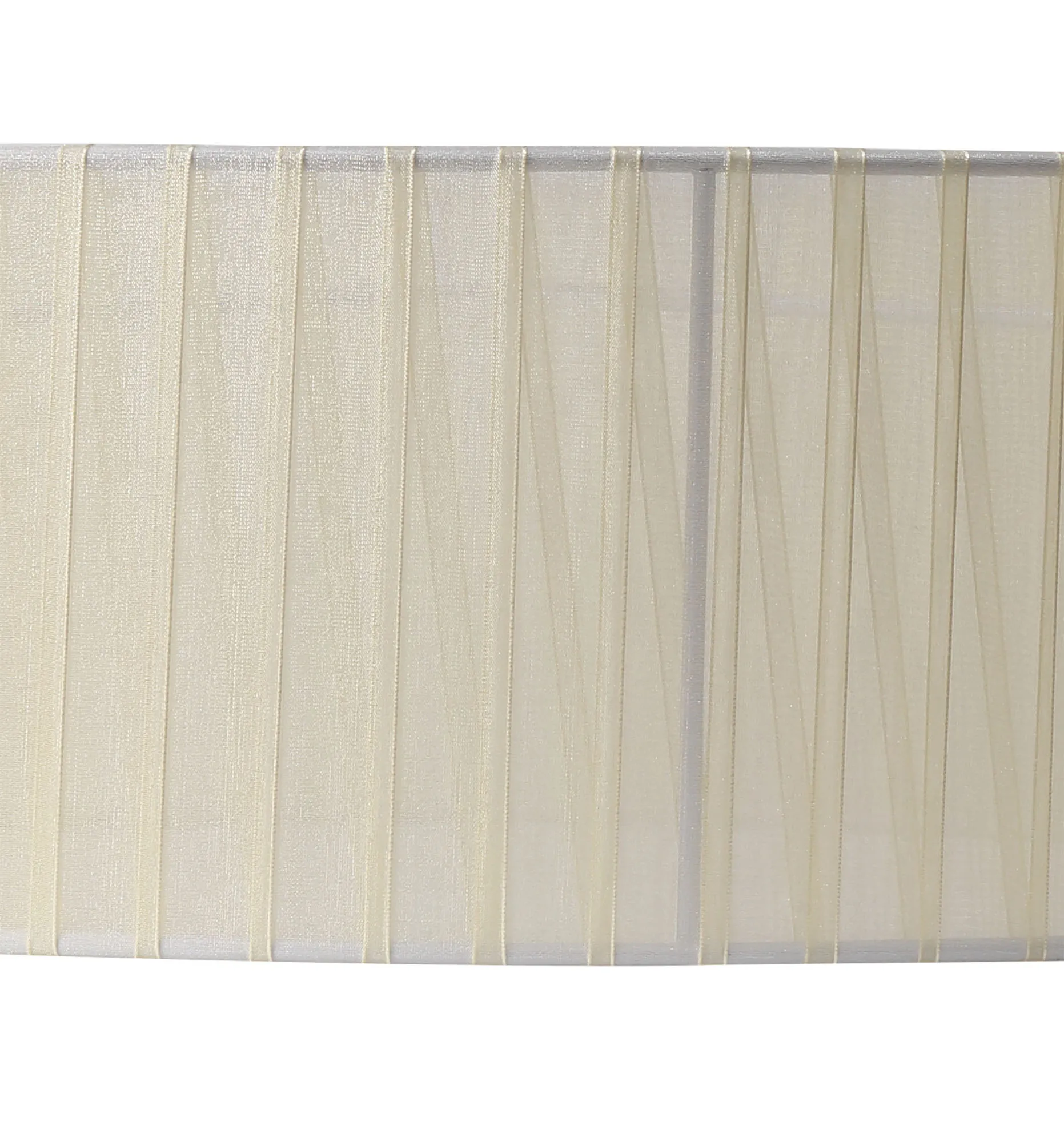 Banyan 3 Light Multi Arm Pendant With 45cm x 15cm Organza Shade Satin Nickel/Cream DK0873  Deco Banyan SN CR